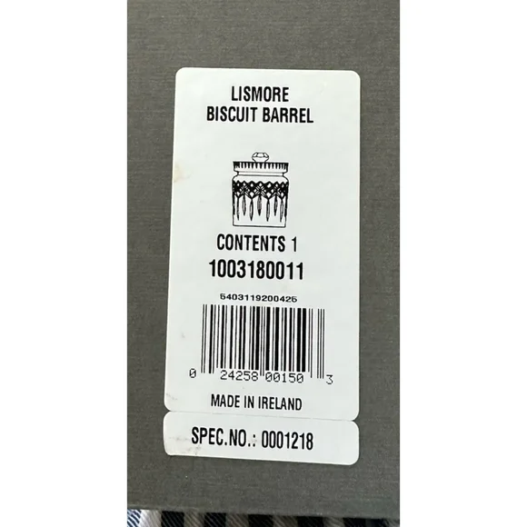 Waterford PGA Tour Crystal Lismore Round Biscuit Barrel Lid & Original Box RARE - Picture 5 of 8